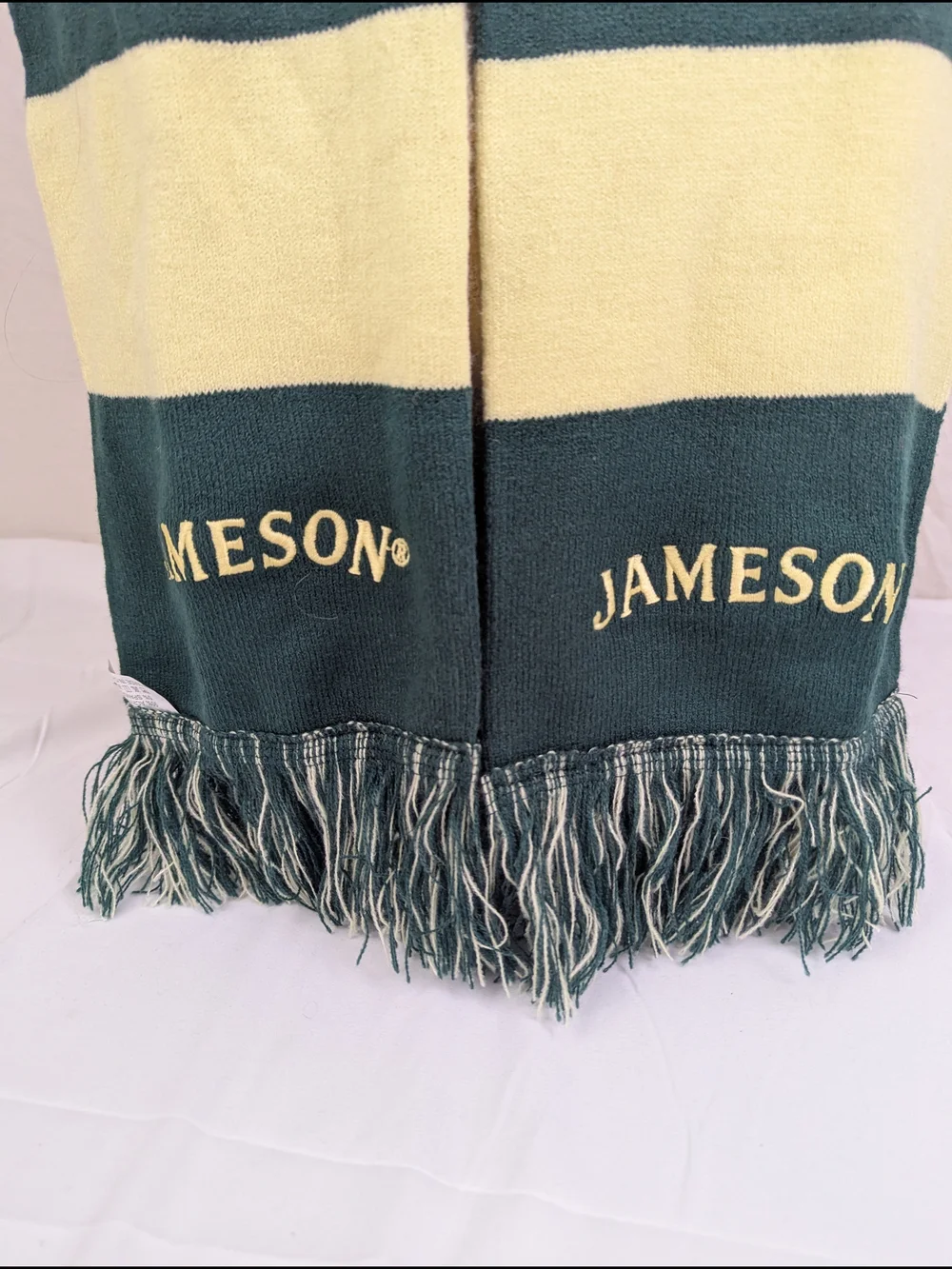 Jameson Green & Cream Striped Scarf